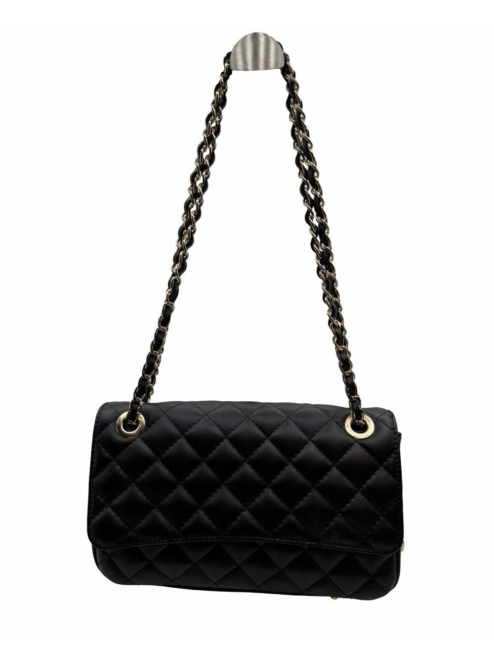 Ron White Elmwood Shoulder Bag Quilted Nappa Leather Black Gold